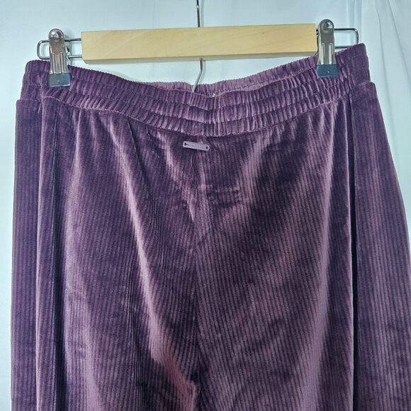 Victorias Secret Velour Lounge Set Purple Ribbed Crewneck Jogger TOP M/PANTS S - Picture 9 of 16